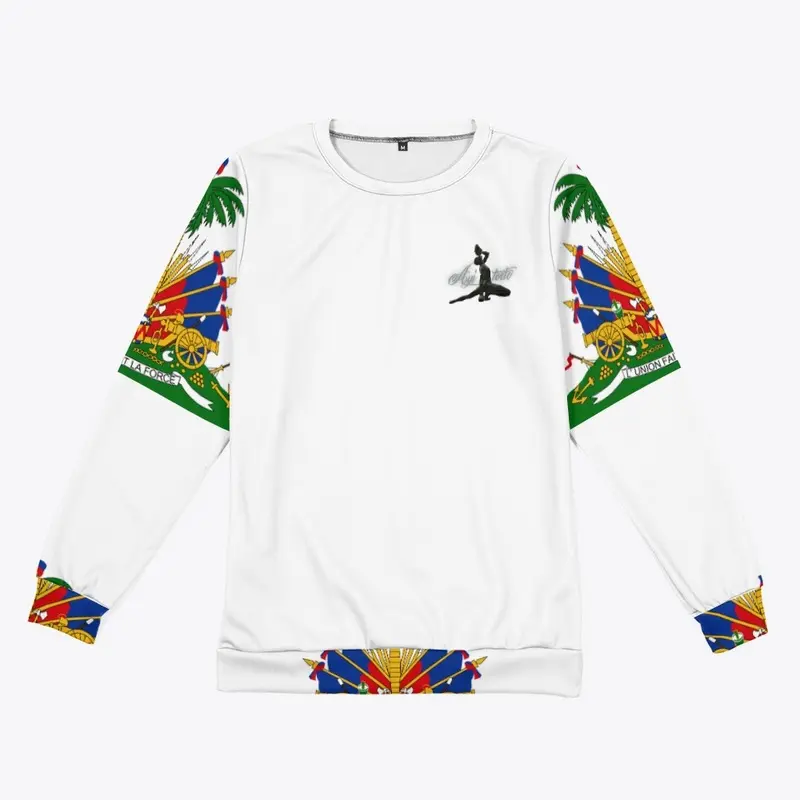 Haitian flag all over print.